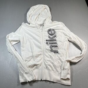 Nike Hoodie Womens Large Full Zip Sportswear Athletic Jacket 12-14 Spell Out